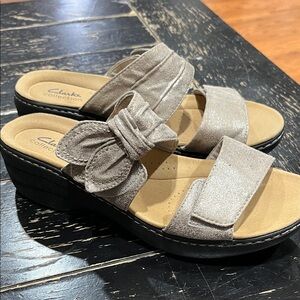 Clarks Women's Sandals in Shimmering Silver size 10